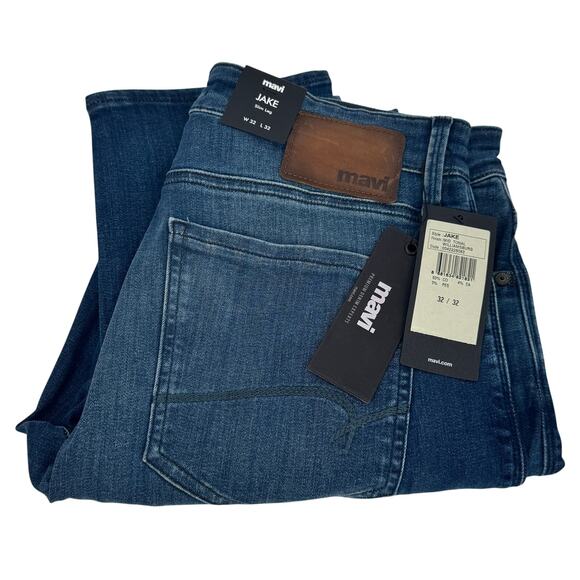 Mavi Other - Mavi Jeans Mens 32x32 ACTUAL Jake Slim Leg Blue Denim Mid Tonal Williamsburg NEW